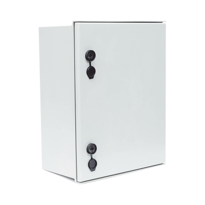 Gabinete de Poliéster IP65 Uso en Intemperie (400 x 500 x 200 mm) con Placa Trasera Interior de Plástico (Incluye Chapa y Llave).