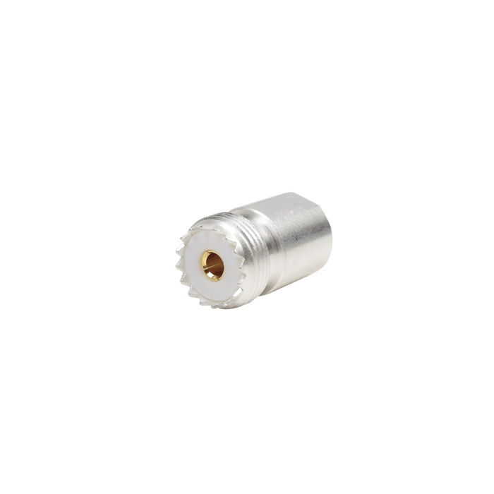 Adaptador UNIDAPT Hembra a UHF Hembra (SO-239). Plata-Oro-Teflón.