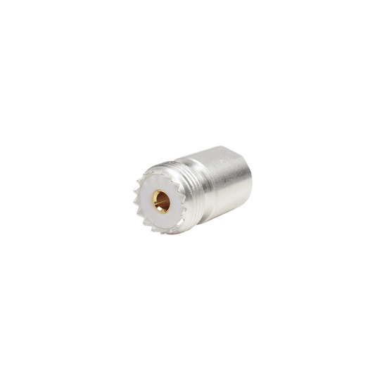Adaptador UNIDAPT Hembra a UHF Hembra (SO-239). Plata-Oro-Teflón.