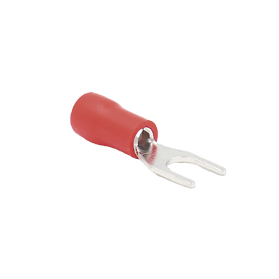 Terminal Tipo Horquilla ( Espada ) Aislada / 22 - 16 Awg / Rojo / Paquete De 25 Piezas.