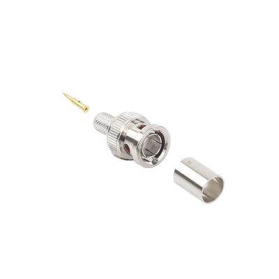 Conector Bnc Macho De Anillo Plegable Para Cable Belden 8281 Tipo Rg-59/u, Níquel/ Oro/ Delrin.