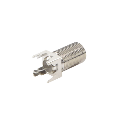 Conector F Hembra Para Pcb De Montaje Vertical, Níquel/ Estaño/ Polietileno.