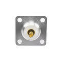 Conector Uhf Hembra (so-239) Para Montaje De Chasis Con 4 Hoyos A 18 Mm, Terminal Soldable, Plata/ Oro/ Teflón.