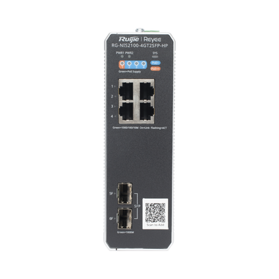 Switch Industrial PoE hasta , Ideal para temperaturas Extremas y protección contra descargas, 1 x PoE++ Port, 3 x PoE+ Ports, and 2 x SFP Uplink Ports