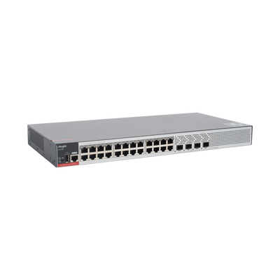 Switch PoE+ Empresarial 370 Watts, Administrable L2+, 24 Puertos Gigabit y 4 Puertos Uplink SFP 2.5G