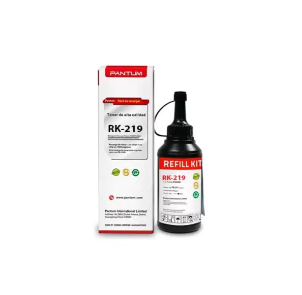 Recarga Pantum Rk219 Negro, Rendimiento 1600 Paginas, Para Equipo P2509w, M6509nw Y M6559nw