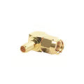 Conector Sma Macho Inverso En Ángulo Recto De Anillo Plegable Para Cables Rg-58/u, Rg-142/u, Oro/ Oro/ Teflón.