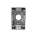 Caja Condulet FS de 1" (25.4 mm ) con tres bocas una arriba y una atrás a prueba de intemperie.
