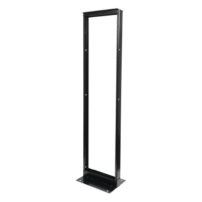 Rack De Dos Postes Estándar De 19", Numerado, Fabricado En Acero Y 45 Unidades De Rack, Color Negro