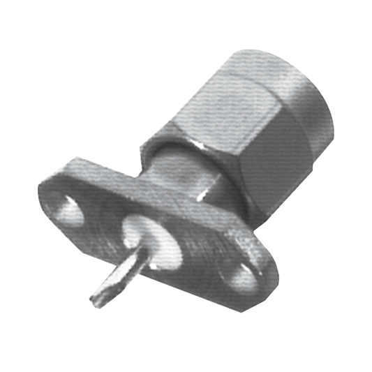 Conector SMA Macho de 2 Perforaciones, Montaje en Panel con Terminal Soldable, Níquel/ Oro/ Teflón.???