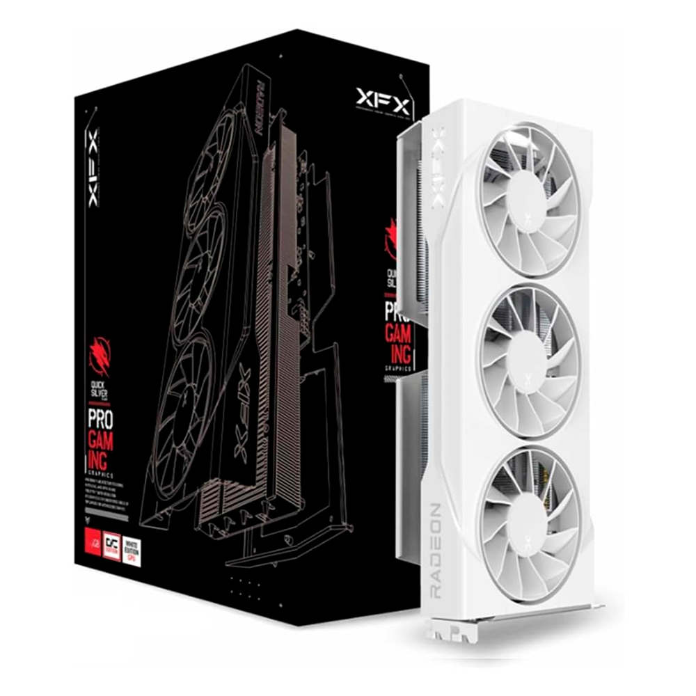 Tarjeta De Video Xfx Swift Rx 9060 Xt Triple Fan / White/16gb/ Gddr6/ Pcie 5.0/128 Bit/gama Alta