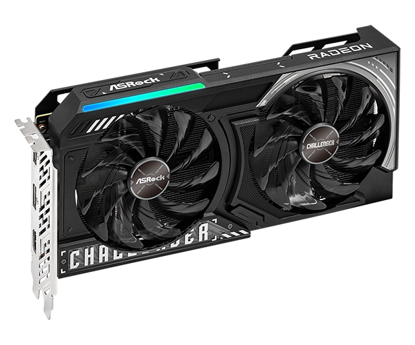 Tarjeta De Video Asrock Amd Radeon Rx 9060 Xt Challenger Oc/8gb Gddr6/pcie 5.0 X 16/128 Bits/boost Clock 3290 Mhz/dual Fan Con Indicador Led/1 Hdmi 2.1/2 Displayport 2.1/resolución Max 8k