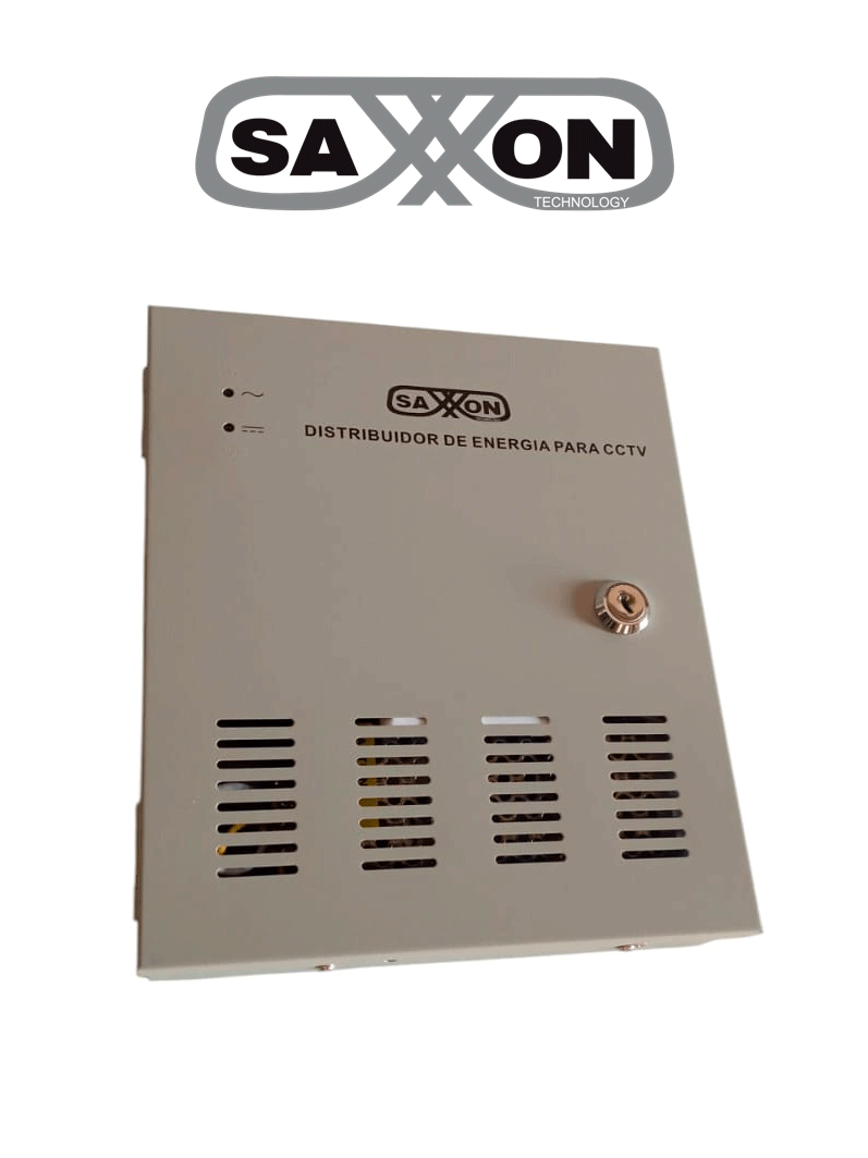 Fuente De Poder Saxxon Regulada/ 12v/ 10 Amperes/ Distribuidor Para 9 Camaras