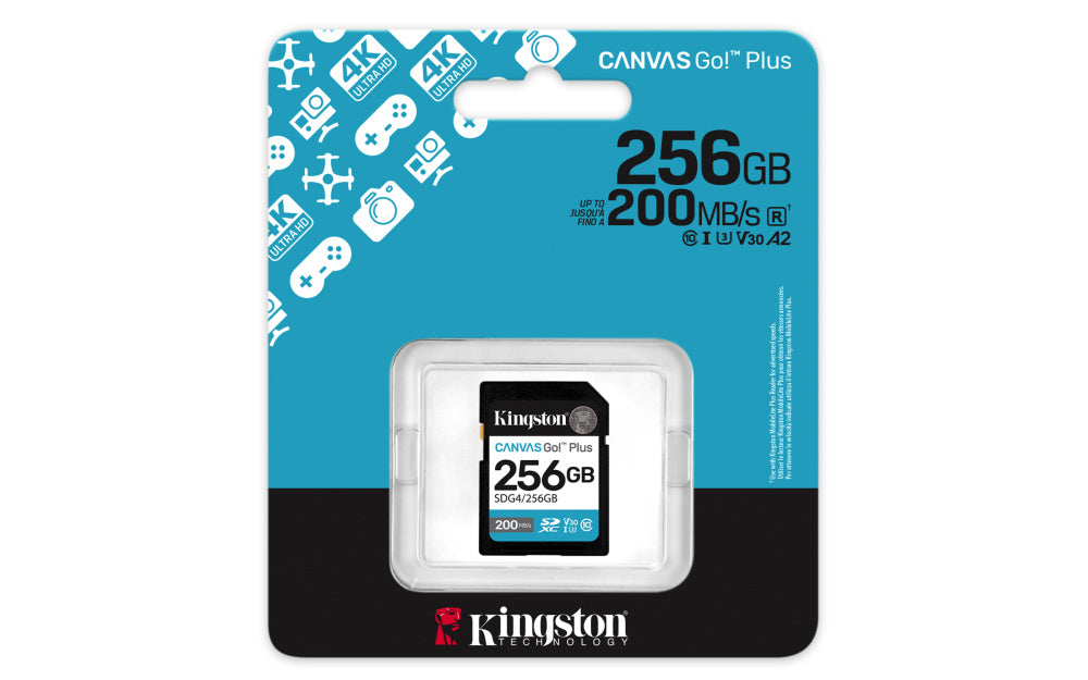 Memoria Flash Sd Kingston Sdxc Canvas Go Plus 256gb 200mb/s C10 Uhs-i U3 V30 (sdg4/256gb)