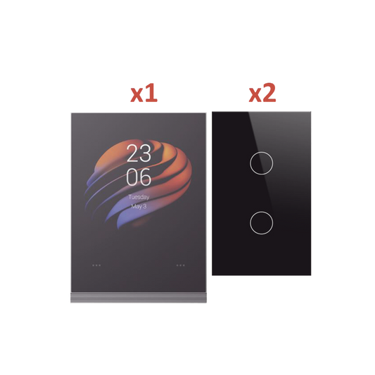 (Wifi) KIT 3 apagadores inteligentes ZigBee y 1 Pantalla de control touch táctil