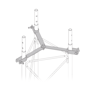 Brida para sujeción de retenida compatible con tramos STZ30G, Galvanizado por Inmersión en Caliente.