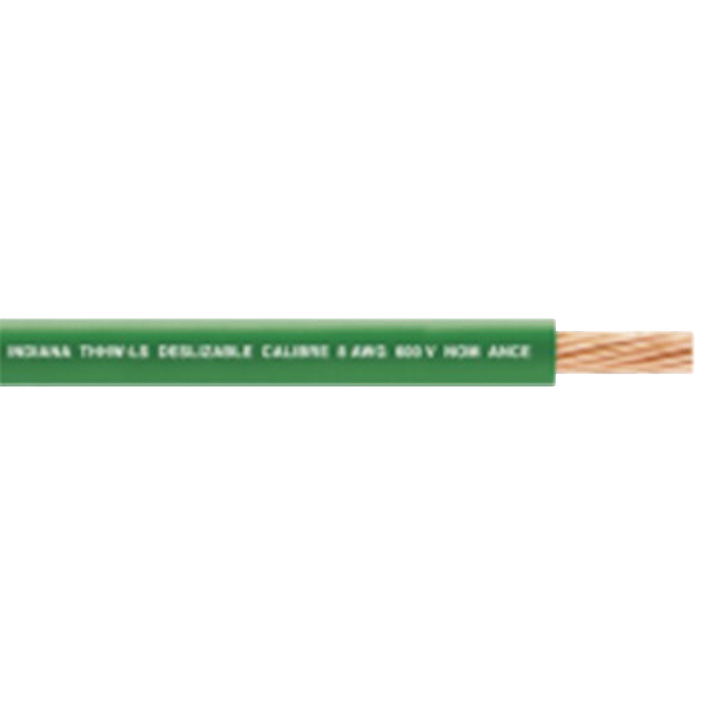 500 Metros / Cable Eléctrico / 8 AWG / Color verde / Cobre suave cableado / Aislamiento de PVC / Auto extinguible