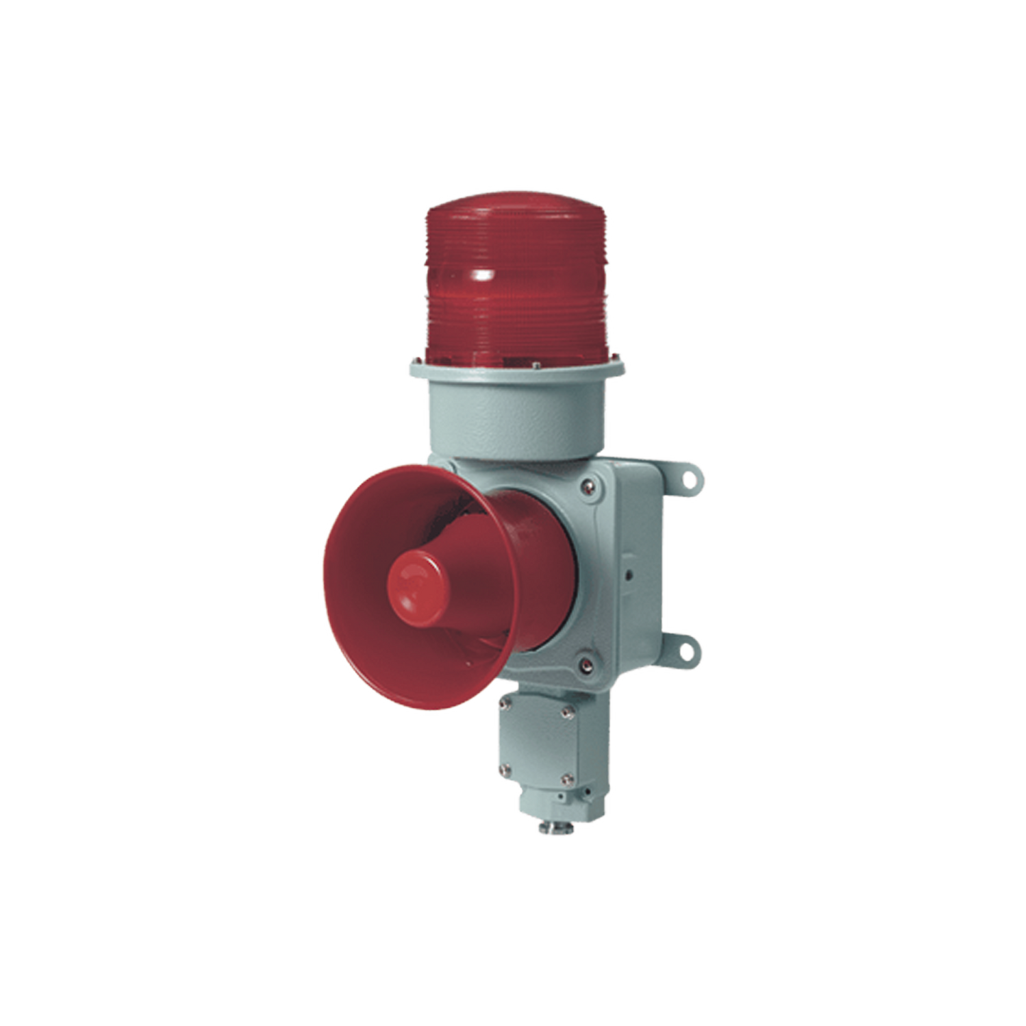 Combinación de baliza LED color roja con sirena electrónica para aplicaciones de la industria pesada máx.120 dB a 120 VCA