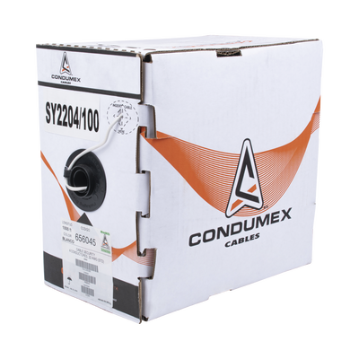 Bobina de 305 Metros / Cable de Cobre / 4 x 22 AWG / Tipo Alarmas UL / Para Interior / Color Blanco / Para Aplicaciones de Alarmas de Intrusión / interfonos / TV Porteros / y Multi-Propósito/ Hecho en México