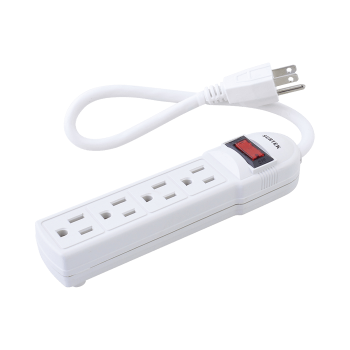 Multicontacto con cable 30 cm. 4 tomas 127 Vca línea, tierra, neutro 15 A max.