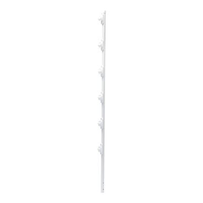 Poste con 6 Aisladores de PASO para Cerca Electrificada. Tubo Galva. de 1.4m, cal. 18 de 1" Diam. + Pintura Blanca.