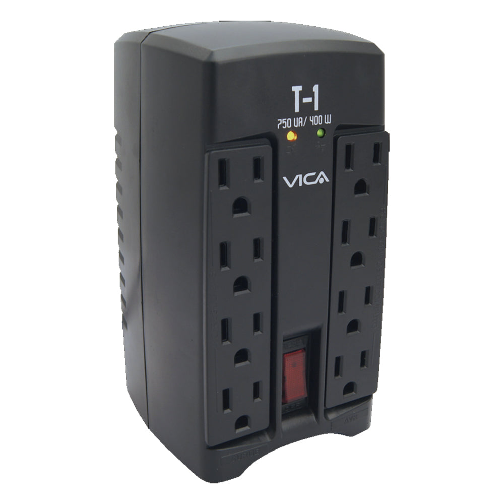 Regulador Electronico De Voltaje Vica T1 750va 400watts 8 Nema 5-15r (4/4), 3 AÑos De Garantia
