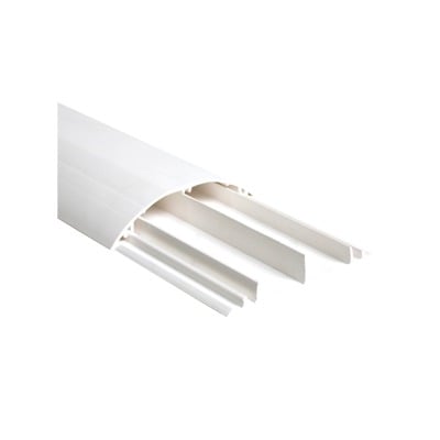 Ducto media caña color blanco de dos vias, de PVC auto extinguible, 90.5 x 19.7 x 1220mm (9400-01250)