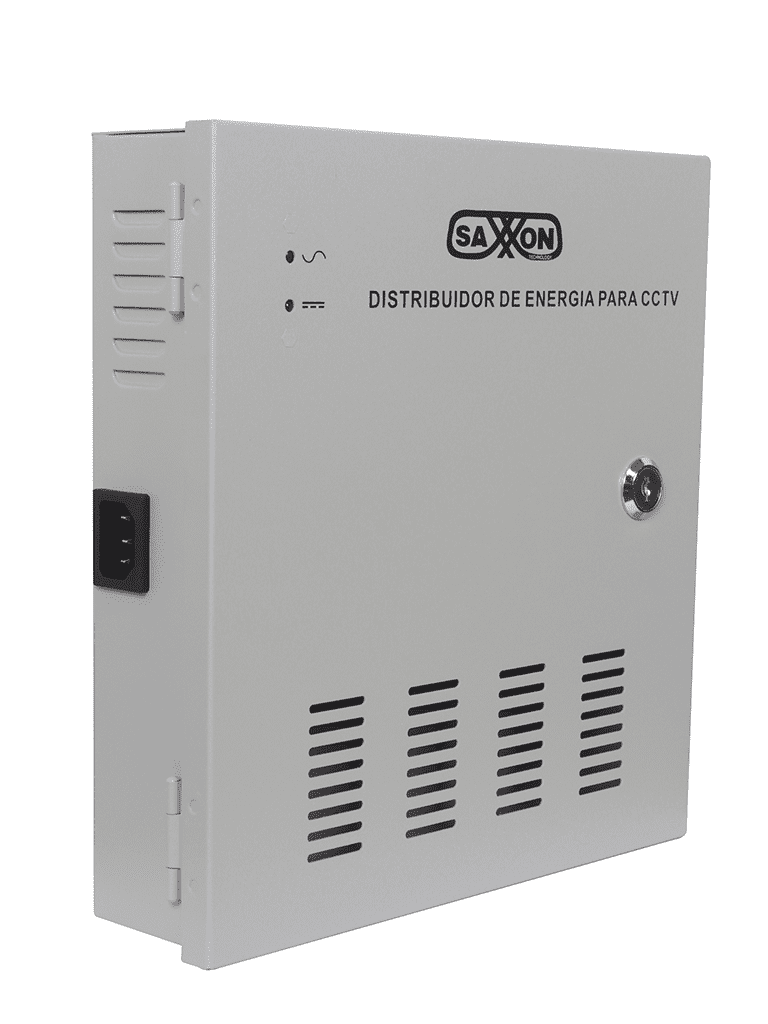 Fuente De Poder Saxxon 12v Cd/ 30 Amperes/ Distribuidor Para 18 Cámaras/ 1.65 Amperes Por Canal/ce/ Fcc/ Certificacion Ul