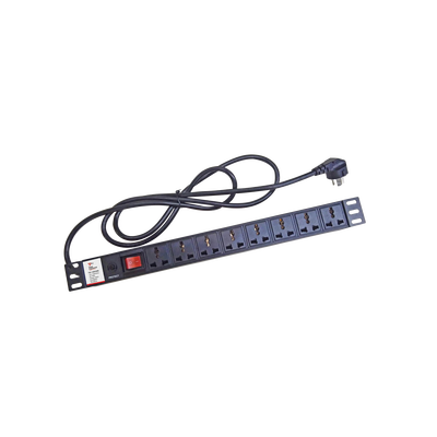 Protector De 120 Vca Con 8 Contactos De Alimentación En Color Negro Para Aplicaciones En Rack