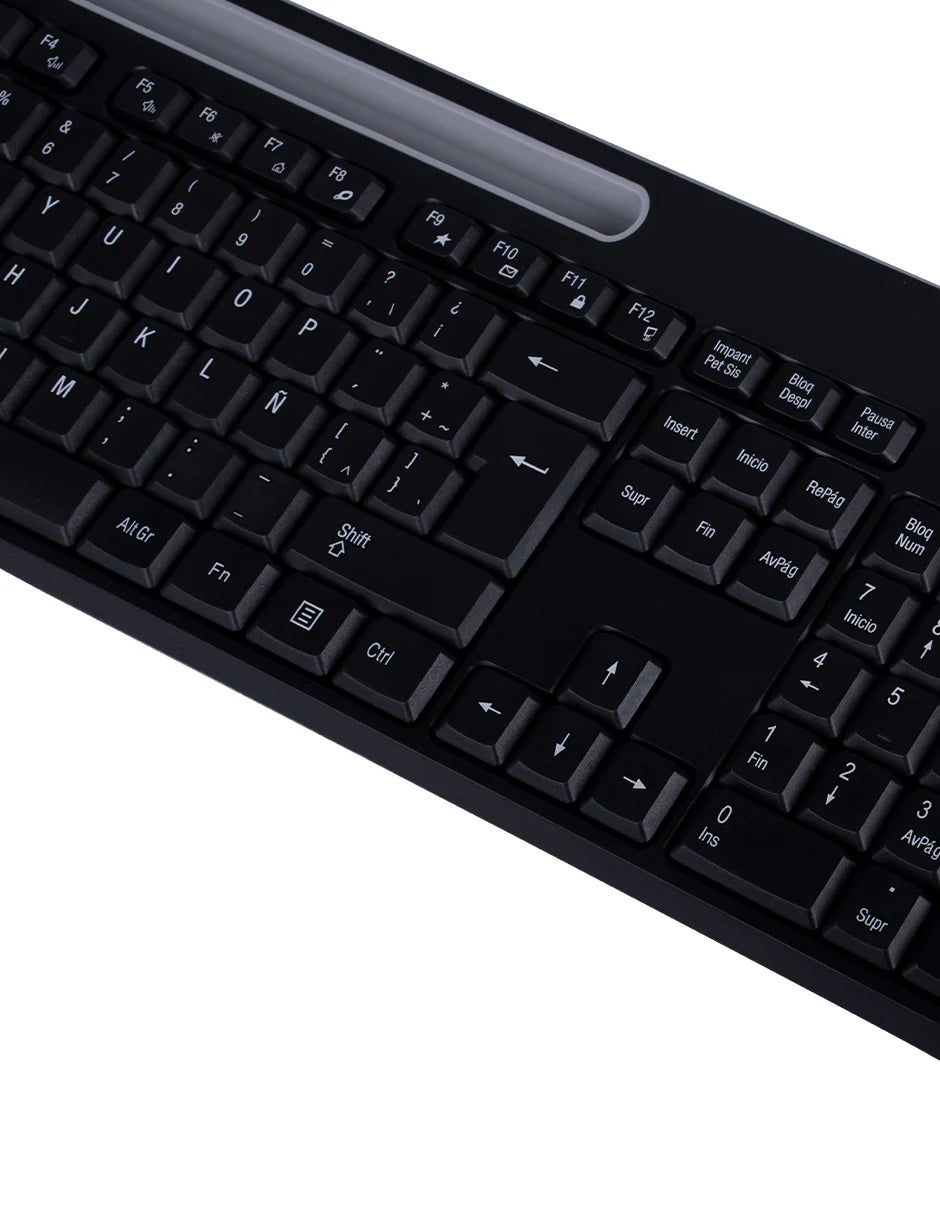 Teclado/mouse Techzone Tzcombina06 Inalambrico Ranura Soporte Gris