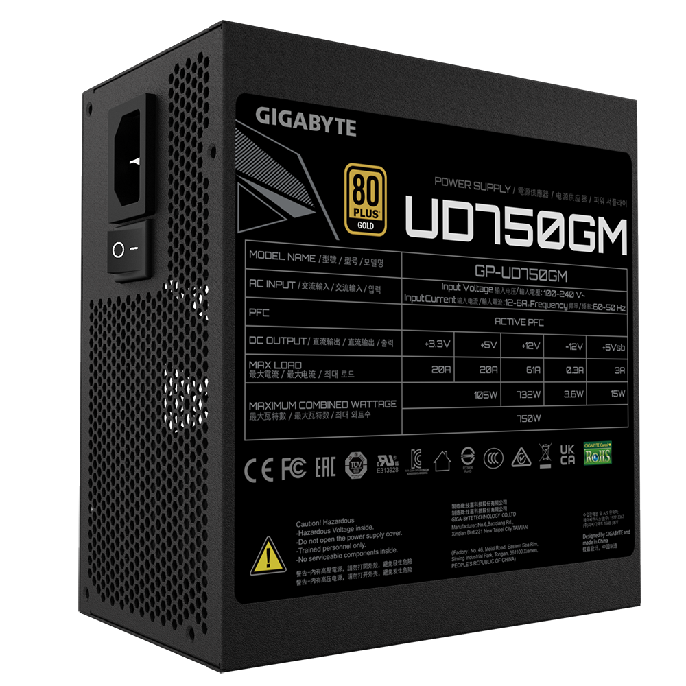 Fuente De Poder Gigabyte 750w/80 Plus Oro /negro/atx/modular