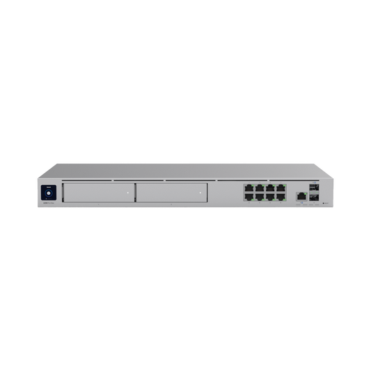 UniFi Cloud Gateway: Dream Machine PRO MAX. Administra hasta 150 dispositivos UniFi y 2000 clientes/todas las aplicaciones UniFi/5 Gbps de ruteo con IDS/IPS, 2 bahías 3.5", 128 Gbps SSD internos, Fail Over, balanceo de cargas, VPN