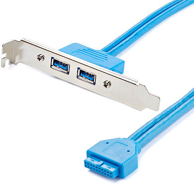 Bracket De 2 Puertos Usb 3.0 Superspeed Con Conexin A Tarjeta Madre - 2x Usb 3.0 A Hembra - Idc 20 Pines Hembra - Startech.com Mod. Usb3splate