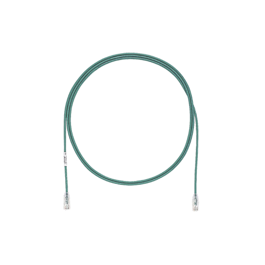 Cable de Parcheo TX6, UTP Cat6, Diámetro Reducido (28AWG), Color Verde, 10ft