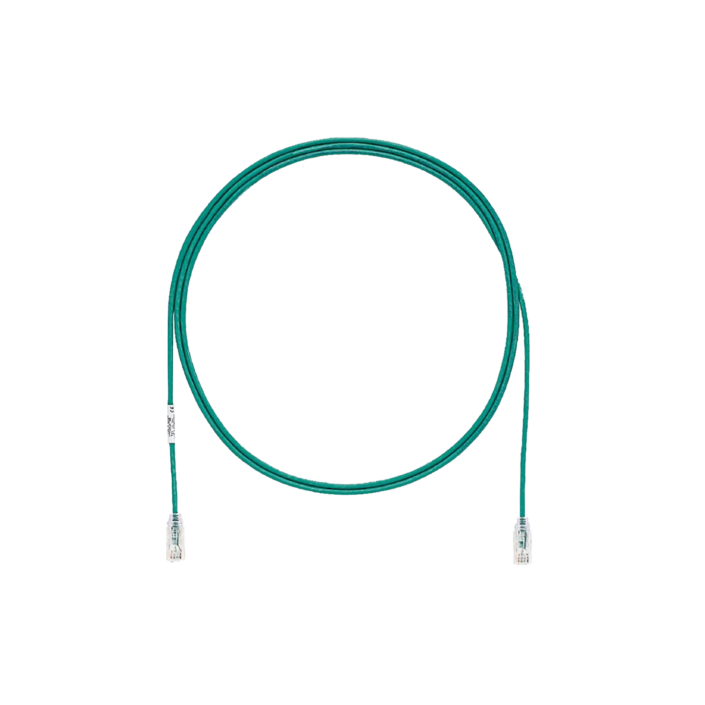 Cable de Parcheo TX6, UTP Cat6, Diámetro Reducido (28AWG), Color Verde, 1ft