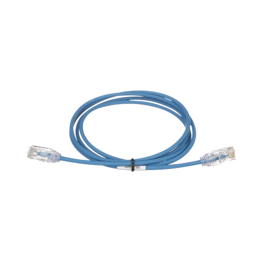 Cable de Parcheo TX6, UTP Cat6, Diámetro Reducido (28AWG), Color Azul, 2ft