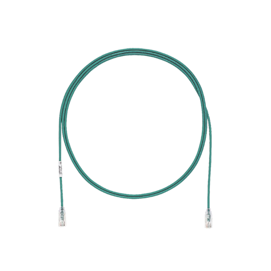 Cable de Parcheo TX6, UTP Cat6, Diámetro Reducido (28AWG), Color Verde, 30ft