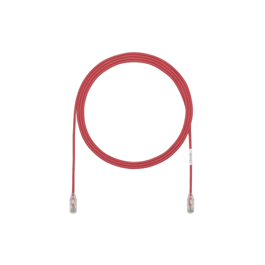 Cable de Parcheo TX6, UTP Cat6, Diámetro Reducido (28AWG), Color Rojo, 65ft