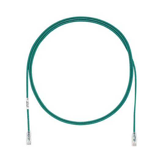 Cable de Parcheo TX6, UTP Cat6, Diámetro Reducido (28AWG), Color Verde, 6ft