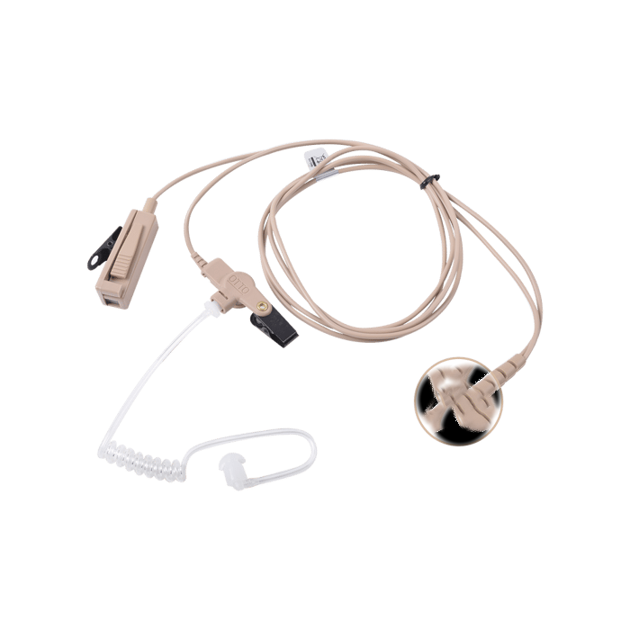 MIC-AUDIF PROF D/2 CABLES NEGROS C/TUBO ACUST P/ICOM IC-F3261/4261/3360/4360