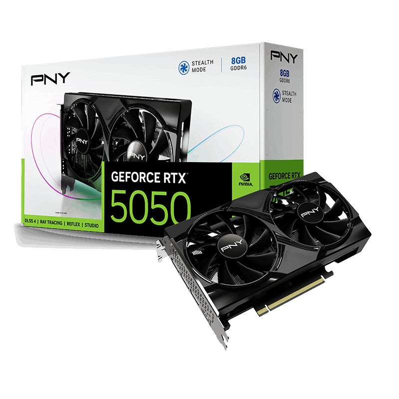 Tarjeta De Video Pny Geforce Rtx 5050 Dual Fan 8g Ddr6 Pcie 5.0 Fp4 Dlss 4 Gama Media Gamer