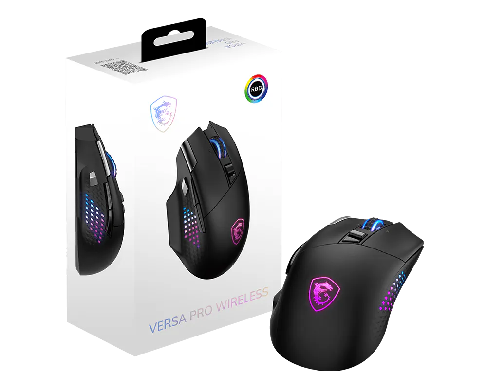 Mouse Msi Optico Inalambrico Versa Pro W /usb 2.0 / Bluetooth 5.3 /rgb/gamer