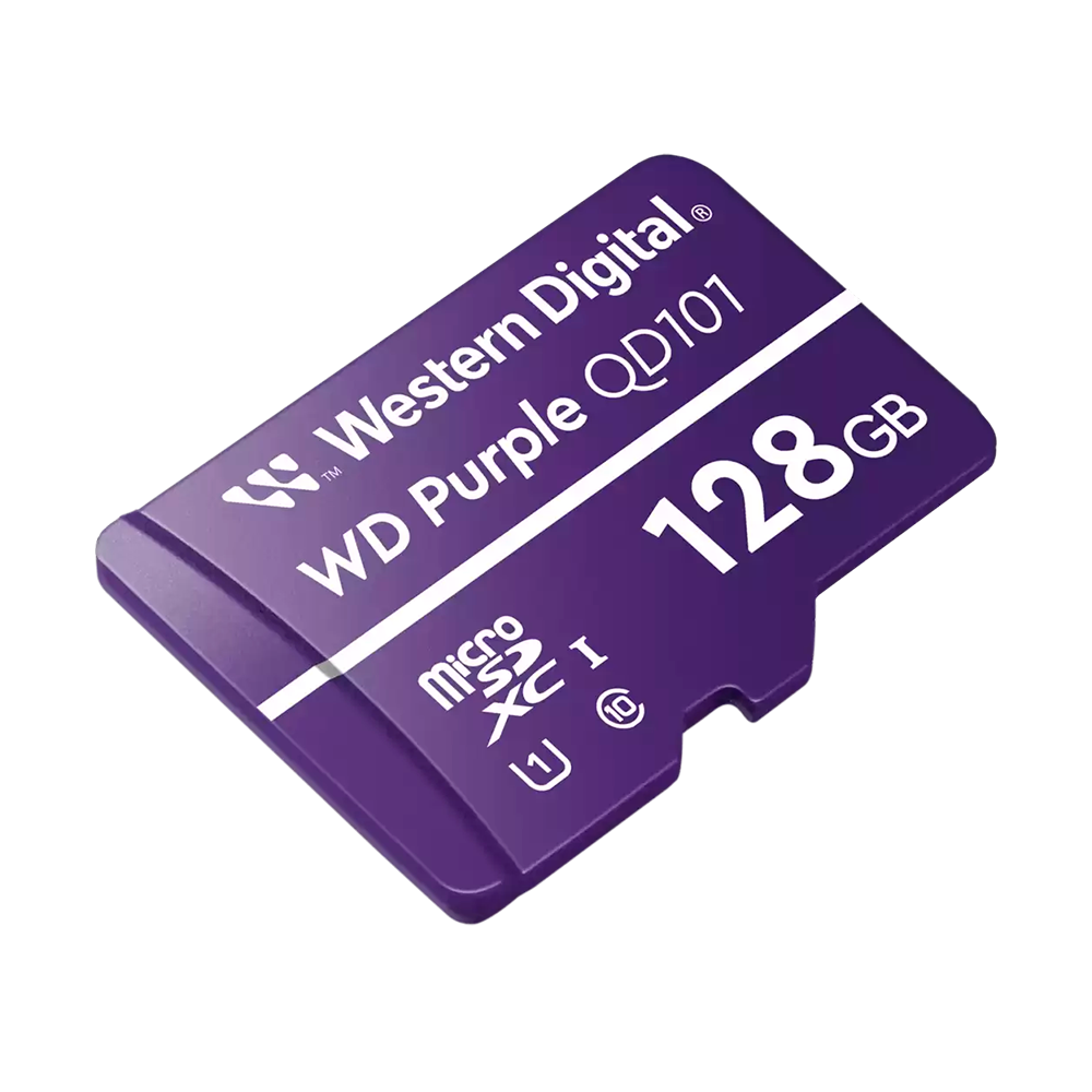 Memoria Wd Purple Sc Qd101 Micro Sdxc 128gb Videovigilancia 24/7 Clase 10 U1 Lect 50mb/s Esc 40mb/s Wdd128g1p0c