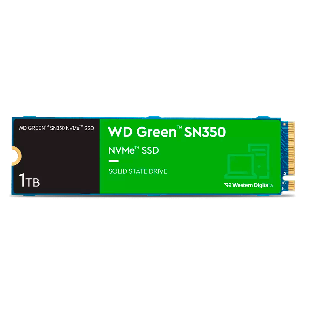 Unidad De Estado Solido Ssd Interno Wd Green Sn350 1tb M.2 2280 Nvme Pcie Gen3 Lect.2400mbs Escrit.1850mbs Pc Laptop Minipc Wds100t2g0c