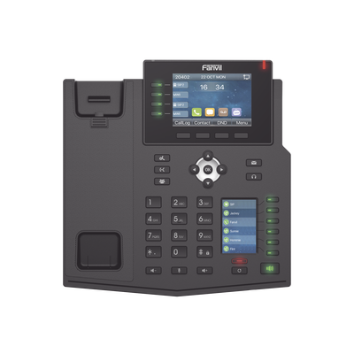 Teléfono IP Empresarial con Estándares Europeos, 16 líneas SIP con pantalla LCD a color 3.5", 30 teclas DSS/BLF, puertos Gigabit, IPv6, Opus y conferencia de 3 vías, PoE/DC