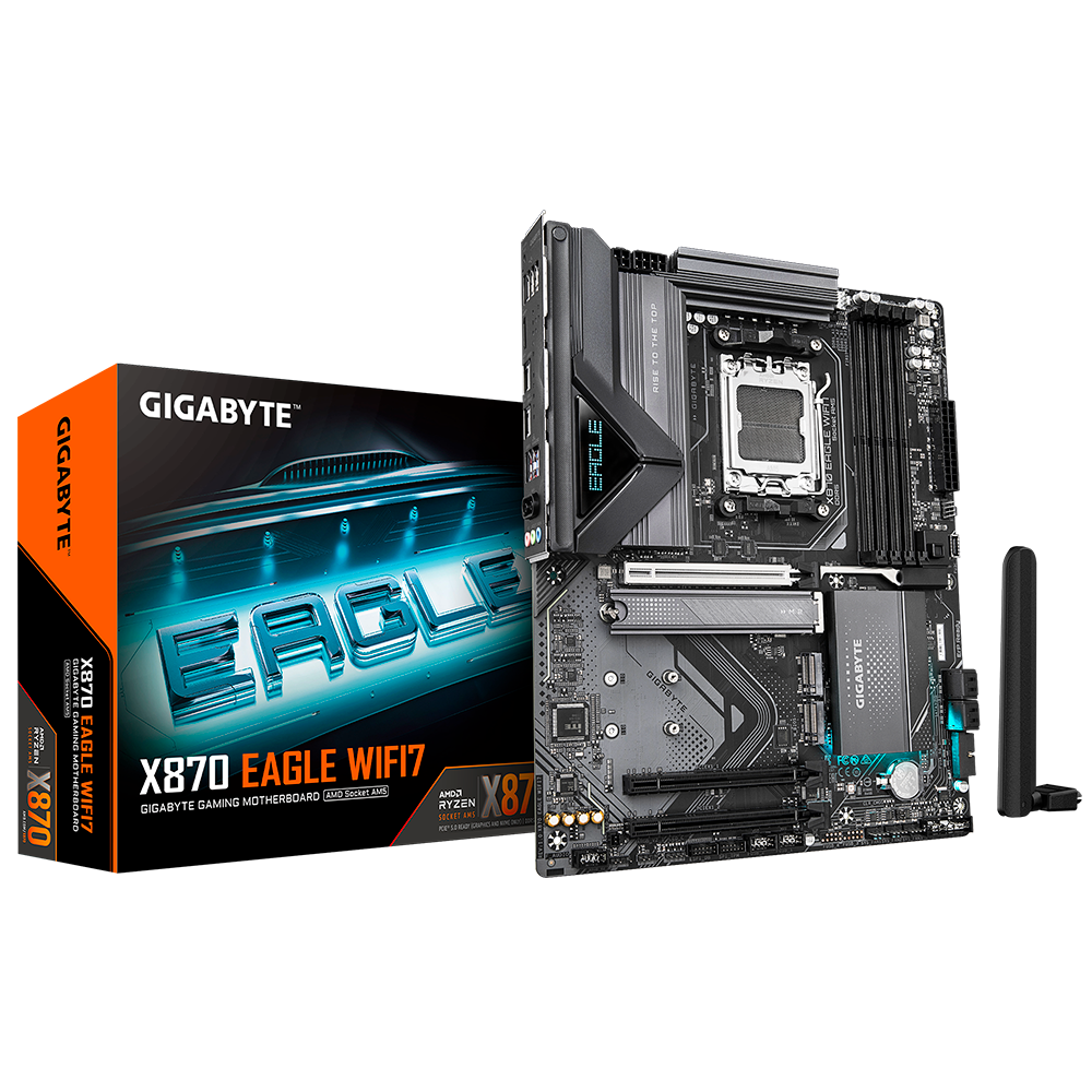 Tarjeta Madre Gigabyte X870 Eagle Wifi7 / Socket Am5 / Ddr5 8200 Mt/s / Wifi 7 / Bt 5.4 / Pcie X16 5.0 / M.2 / Atx / Gamer