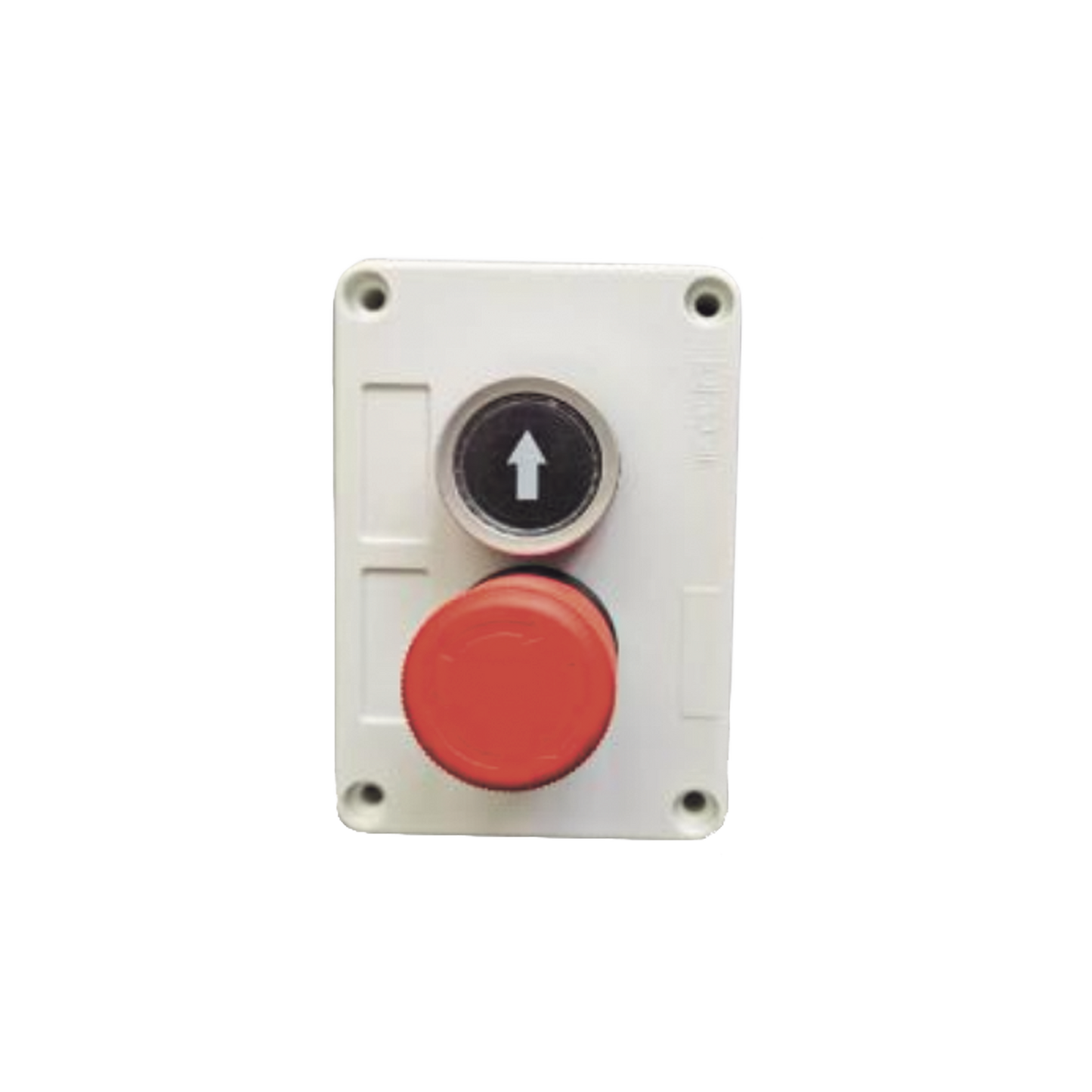 Botonera Doble Para Barreras Vehiculares, Operadores Corredizos y Abatibles / Botón de Stop Enclavado