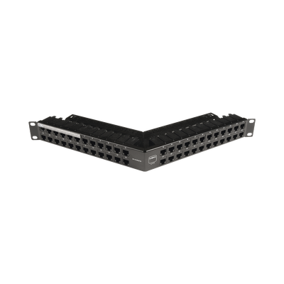 Patch Panel Z-MAX de 48 puertos, Blindado, Precargado con Jacks Categoría 6A, Angulado, 1UR