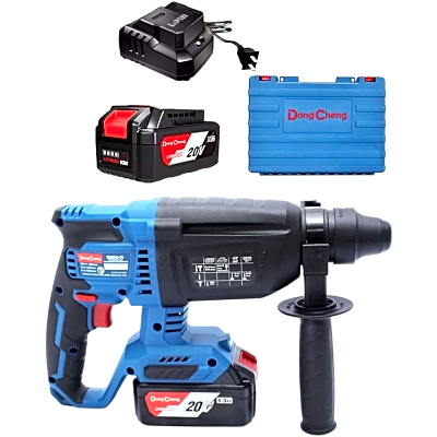 Martillo perforador inalámbrico SDS-PLUS, Incluye 2 Baterías 20V, 4.0 Ah, Cargador y Estuche