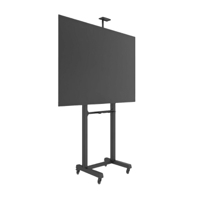 Montaje de Piso Móvil para Pantallas de  65 in a 100 in | vesa 100 x 100 hasta 1000 x 600 | carga máxima soportada 120kg| Fabricado en aluminio y acero